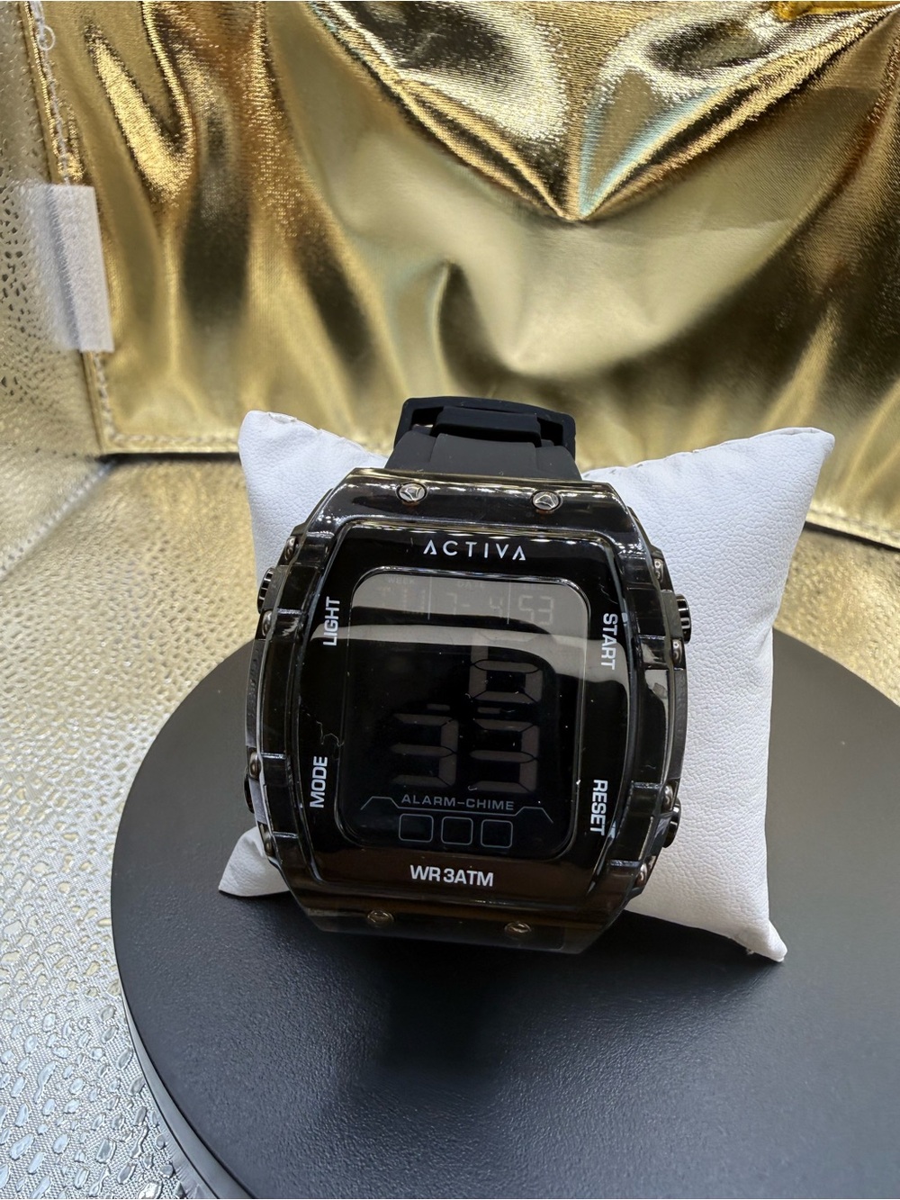 Ativa Black Digital Alarm-Chime Sports Watch